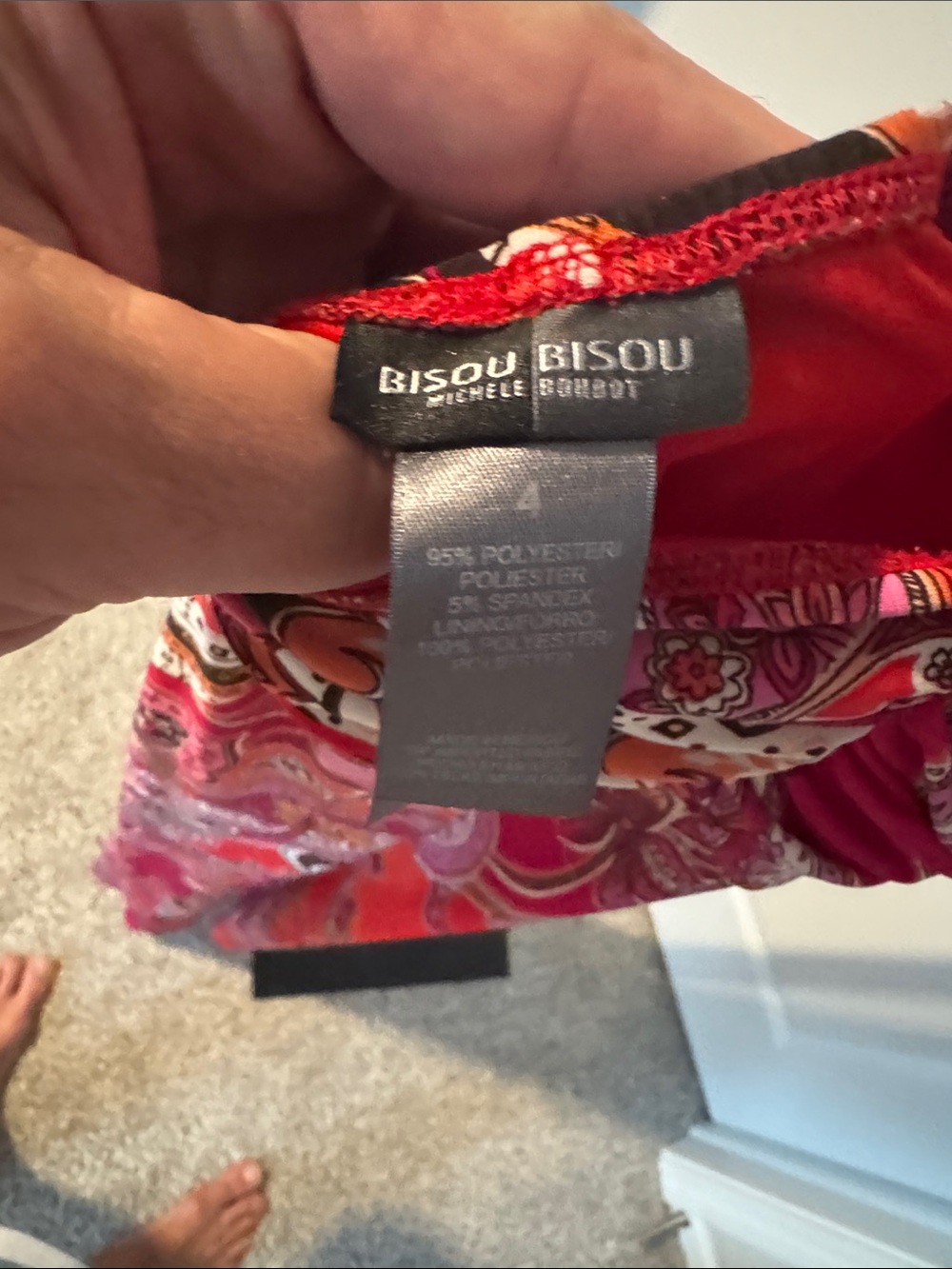 Bisou Bisou Red Paisley Wrap-Style Maxi Dress - Picture 4 of 4